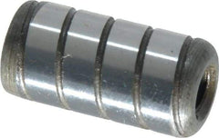 Jergens - 1/2" Diam x 1" Pin Length Alloy Steel Grooved Dowel Pin - C 47-58 & C 60-64 (Surface) Hardness, 1 Beveled & 1 Threaded End - Industrial Tool & Supply