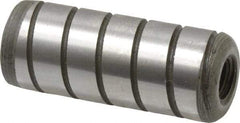 Jergens - 1/2" Diam x 1-1/4" Pin Length Alloy Steel Grooved Dowel Pin - C 47-58 & C 60-64 (Surface) Hardness, 1 Beveled & 1 Threaded End - Industrial Tool & Supply