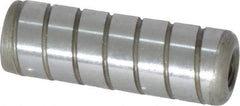 Jergens - 1/2" Diam x 1-1/2" Pin Length Alloy Steel Grooved Dowel Pin - C 47-58 & C 60-64 (Surface) Hardness, 1 Beveled & 1 Threaded End - Industrial Tool & Supply
