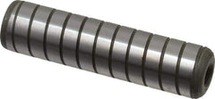 Jergens - 5/8" Diam x 2-1/2" Pin Length Alloy Steel Grooved Dowel Pin - C 47-58 & C 60-64 (Surface) Hardness, 1 Beveled & 1 Threaded End - Industrial Tool & Supply