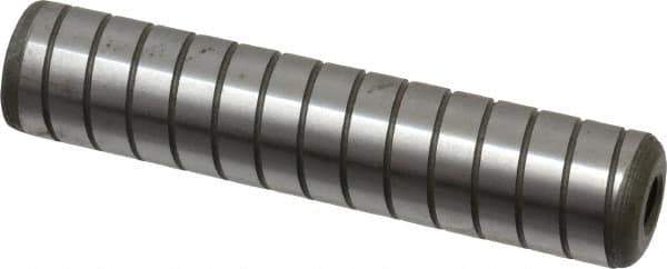 Jergens - 5/8" Diam x 3" Pin Length Alloy Steel Grooved Dowel Pin - C 47-58 & C 60-64 (Surface) Hardness, 1 Beveled & 1 Threaded End - Industrial Tool & Supply