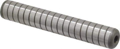 Jergens - 5/8" Diam x 4" Pin Length Alloy Steel Grooved Dowel Pin - C 47-58 & C 60-64 (Surface) Hardness, 1 Beveled & 1 Threaded End - Industrial Tool & Supply