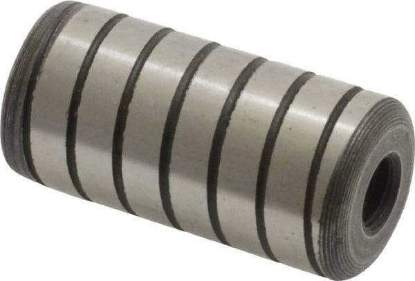 Jergens - 3/4" Diam x 1-1/2" Pin Length Alloy Steel Grooved Dowel Pin - C 47-58 & C 60-64 (Surface) Hardness, 1 Beveled & 1 Threaded End - Industrial Tool & Supply