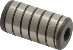 Jergens - 3/4" Diam x 1-1/2" Pin Length Alloy Steel Grooved Dowel Pin - C 47-58 & C 60-64 (Surface) Hardness, 1 Beveled & 1 Threaded End - Industrial Tool & Supply