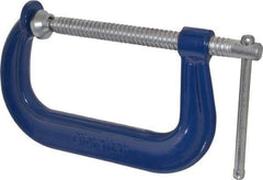 Gibraltar - Regular-Duty 6" Max Opening, 4-1/8" Throat Depth, Forged Steel Standard C-Clamp - 6,600 Lb Capacity, 0" Min Opening, Deep Throat - Industrial Tool & Supply