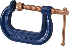 Gibraltar - Regular-Duty 2" Max Opening, 2" Throat Depth, Forged Steel Standard C-Clamp - 3,500 Lb Capacity, 0" Min Opening, Deep Throat, Copper Plated Screw - Industrial Tool & Supply