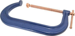 Gibraltar - Regular-Duty 10" Max Opening, 6" Throat Depth, Forged Steel Standard C-Clamp - 8,000 Lb Capacity, 2" Min Opening, Deep Throat, Copper Plated Screw - Industrial Tool & Supply