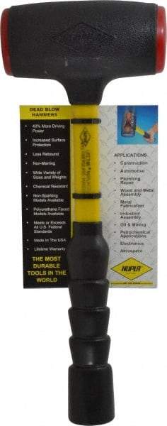 NUPLA - 48 oz Head 2-3/16" Face Diam Urethane Dead Blow Hammer - 14-5/16" OAL, Fiberglass Handle - Industrial Tool & Supply