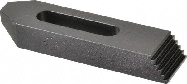 Gibraltar - 5/16, 3/8" Stud, Steel, Serrated Strap Clamp - 1-7/16" Travel, 4" OAL x 1" Wide x 5/8" High, Black Oxide Finish, Tapered Nose - Industrial Tool & Supply
