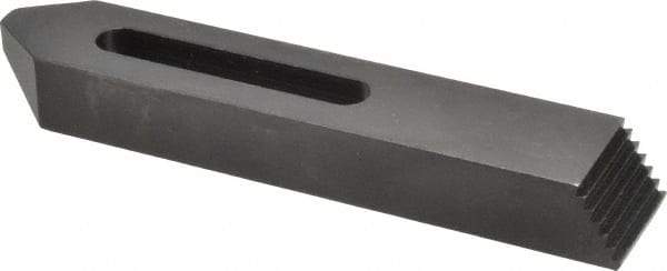 Gibraltar - 5/16, 3/8" Stud, Steel, Serrated Strap Clamp - 2-3/16" Travel, 6" OAL x 1-1/8" Wide x 3/4" High, Black Oxide Finish, Tapered Nose - Industrial Tool & Supply