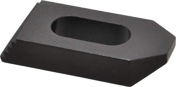 Gibraltar - 1/2" Stud, Steel, Serrated Strap Clamp - 11/16" Travel, 2-1/2" OAL x 1-1/8" Wide x 1/2" High, Black Oxide Finish, Tapered Nose - Industrial Tool & Supply