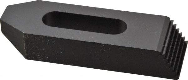 Gibraltar - 1/2" Stud, Steel, Serrated Strap Clamp - 1-5/16" Travel, 4" OAL x 1-1/4" Wide x 3/4" High, Black Oxide Finish, Tapered Nose - Industrial Tool & Supply