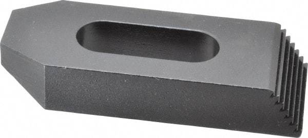 Gibraltar - 5/8" Stud, Steel, Serrated Strap Clamp - 1-3/16" Travel, 4" OAL x 1-1/2" Wide x 3/4" High, Black Oxide Finish, Tapered Nose - Industrial Tool & Supply