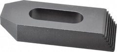 Gibraltar - 5/8" Stud, Steel, Serrated Strap Clamp - 1-3/16" Travel, 4" OAL x 1-1/2" Wide x 3/4" High, Black Oxide Finish, Tapered Nose - Industrial Tool & Supply