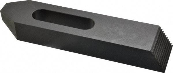Gibraltar - 3/4" Stud, Steel, Serrated Strap Clamp - 2-3/16" Travel, 8" OAL x 1-3/4" Wide x 1-1/8" High, Black Oxide Finish, Tapered Nose - Industrial Tool & Supply