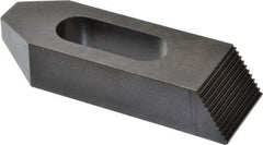 Gibraltar - 7/8, 1" Stud, Steel, Serrated Strap Clamp - 1-11/16" Travel, 6" OAL x 2" Wide x 1-1/4" High, Black Oxide Finish, Tapered Nose - Industrial Tool & Supply