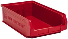 Quantum Storage - 80 Lb. Load Capacity, 19-3/4" Deep, Red Polyethylene Hopper Stacking Bin - 5-7/8" High x 12-3/8" Wide x 19-3/4" Long - Industrial Tool & Supply