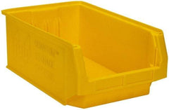 Quantum Storage - 90 Lb. Load Capacity, 19-3/4" Deep, Yellow Polyethylene Hopper Stacking Bin - 7-7/8" High x 12-3/8" Wide x 19-3/4" Long - Industrial Tool & Supply