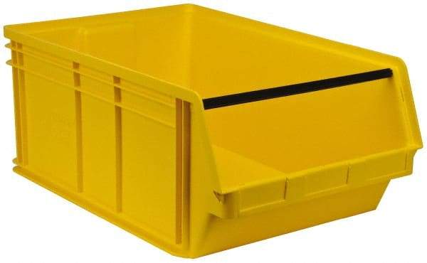 Quantum Storage - 140 Lb. Load Capacity, 29" Deep, Yellow Polyethylene Hopper Stacking Bin - 11-7/8" High x 18-3/8" Wide x 29" Long - Industrial Tool & Supply