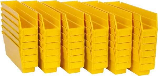 Quantum Storage - 50 Lb. Load Capacity, 11-5/8" Deep, Yellow Polypropylene Hopper Shelf Bin - 4" High x 2-3/4" Wide x 11-5/8" Long - Industrial Tool & Supply