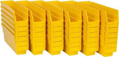 Quantum Storage - 50 Lb. Load Capacity, 11-5/8" Deep, Yellow Polypropylene Hopper Shelf Bin - 4" High x 2-3/4" Wide x 11-5/8" Long - Industrial Tool & Supply
