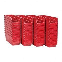 Quantum Storage - 50 Lb. Load Capacity, 11-5/8" Deep, Red Polypropylene Hopper Shelf Bin - 4" High x 4-1/8" Wide x 11-5/8" Long - Industrial Tool & Supply