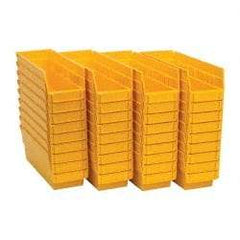 Quantum Storage - 50 Lb. Load Capacity, 11-5/8" Deep, Yellow Polypropylene Hopper Shelf Bin - 4" High x 4-1/8" Wide x 11-5/8" Long - Industrial Tool & Supply