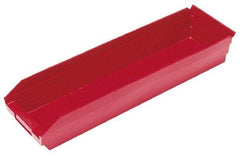 Quantum Storage - 50 Lb. Load Capacity, 23-5/8" Deep, Red Polypropylene Hopper Shelf Bin - 4" High x 6-5/8" Wide x 23-5/8" Long - Industrial Tool & Supply