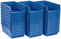 Quantum Storage - 50 Lb. Load Capacity, 11-5/8" Deep, Blue Polypropylene Hopper Shelf Bin - 4" High x 6-5/8" Wide x 11-5/8" Long - Industrial Tool & Supply
