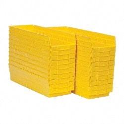 Quantum Storage - 50 Lb. Load Capacity, 17-7/8" Deep, Yellow Polypropylene Hopper Shelf Bin - 4" High x 6-5/8" Wide x 17-7/8" Long - Industrial Tool & Supply