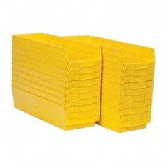 Quantum Storage - 50 Lb. Load Capacity, 17-7/8" Deep, Yellow Polypropylene Hopper Shelf Bin - 4" High x 6-5/8" Wide x 17-7/8" Long - Industrial Tool & Supply