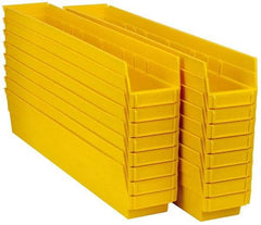 Quantum Storage - 50 Lb. Load Capacity, 23-5/8" Deep, Yellow Polypropylene Hopper Shelf Bin - 4" High x 4-1/8" Wide x 23-5/8" Long - Industrial Tool & Supply