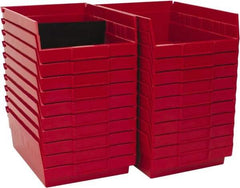 Quantum Storage - 50 Lb. Load Capacity, 11-5/8" Deep, Red Polypropylene Hopper Shelf Bin - 4" High x 8-3/8" Wide x 11-5/8" Long - Industrial Tool & Supply