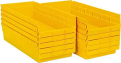 Quantum Storage - 50 Lb. Load Capacity, 17-7/8" Deep, Yellow Polypropylene Hopper Shelf Bin - 4" High x 8-3/8" Wide x 17-7/8" Long - Industrial Tool & Supply