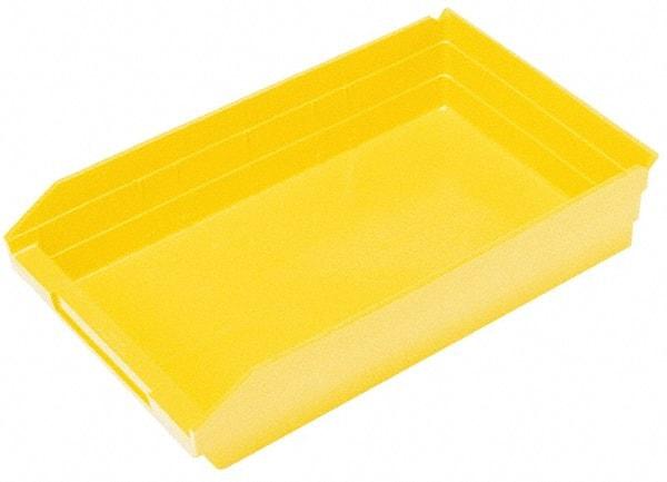 Quantum Storage - 50 Lb. Load Capacity, 23-5/8" Deep, Yellow Polypropylene Hopper Shelf Bin - 4" High x 11-1/8" Wide x 23-5/8" Long - Industrial Tool & Supply
