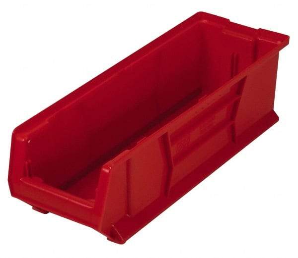 Quantum Storage - 100 Lb. Load Capacity, 23-7/8" Deep, Red Polypropylene Hopper Stacking Bin - 7" High x 8-1/4" Wide x 23-7/8" Long - Industrial Tool & Supply