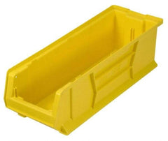 Quantum Storage - 100 Lb. Load Capacity, 23-7/8" Deep, Yellow Polypropylene Hopper Stacking Bin - 7" High x 8-1/4" Wide x 23-7/8" Long - Industrial Tool & Supply