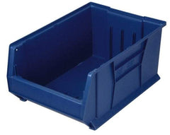 Quantum Storage - 100 Lb. Load Capacity, 23-7/8" Deep, Blue Polypropylene Hopper Stacking Bin - 7" High x 11" Wide x 23-7/8" Long - Industrial Tool & Supply