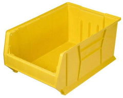 Quantum Storage - 100 Lb. Load Capacity, 23-7/8" Deep, Yellow Polypropylene Hopper Stacking Bin - 7" High x 11" Wide x 23-7/8" Long - Industrial Tool & Supply