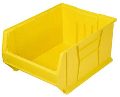 Quantum Storage - 100 Lb. Load Capacity, 23-7/8" Deep, Yellow Polypropylene Hopper Stacking Bin - 12" High x 18-1/4" Wide x 23-7/8" Long - Industrial Tool & Supply