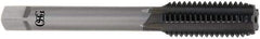 OSG - M8x1.25 Metric Coarse 6H 4 Flute Diamond Finish Solid Carbide Straight Flute Machine Tap - Modified Bottoming, Right Hand Thread, 70mm OAL, 30mm Thread Length, Oversize - Exact Industrial Supply