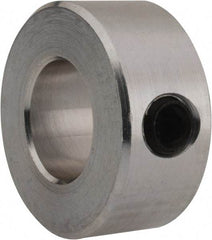 Climax Metal Products - 1/2" Bore, Aluminum, One Piece Solid Set Screw Collars - 1" Outside Diam, 7/16" Wide - Industrial Tool & Supply