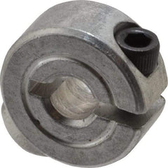 Climax Metal Products - 3/16" Bore, Aluminum, One Piece One Piece Split Shaft Collar - 5/8" Outside Diam, 9/32" Wide - Industrial Tool & Supply