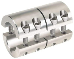 Climax Metal Products - 1 x 1/2" Bore, Stainless Steel, With Keyway Two Piece Split Shaft Collar - 1-3/4" Outside Diam, 3" Wide - Industrial Tool & Supply