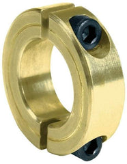 Climax Metal Products - 2-1/8" Bore, Steel, Two Piece Clamping Shaft Collar - 3-1/4" Outside Diam, 3/4" Wide - Industrial Tool & Supply