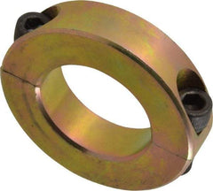 Climax Metal Products - 1-3/16" Bore, Steel, Two Piece Clamping Shaft Collar - 2-1/16" Outside Diam, 1/2" Wide - Industrial Tool & Supply