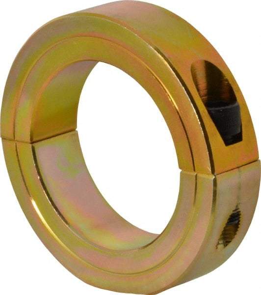 Climax Metal Products - 2-3/16" Bore, Steel, Two Piece Clamping Shaft Collar - 3-1/4" Outside Diam, 3/4" Wide - Industrial Tool & Supply
