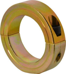 Climax Metal Products - 2-3/16" Bore, Steel, Two Piece Clamping Shaft Collar - 3-1/4" Outside Diam, 3/4" Wide - Industrial Tool & Supply