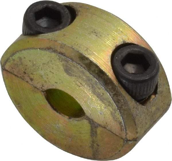 Climax Metal Products - 3/16" Bore, Steel, Two Piece Clamping Shaft Collar - 5/8" Outside Diam, 9/32" Wide - Industrial Tool & Supply