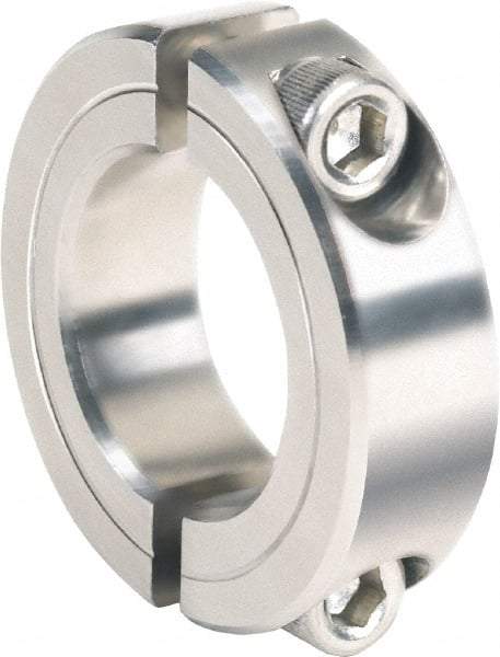 Climax Metal Products - 2-3/4" Bore, Stainless Steel, Two Piece Clamping Shaft Collar - 4" Outside Diam, 7/8" Wide - Industrial Tool & Supply